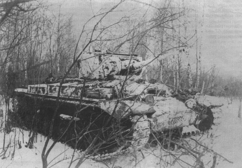 Советский танк «Валентайн»-II в засаде во время Битвы за Москву