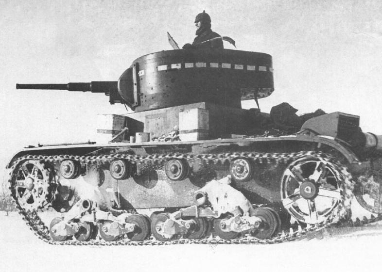 T-26 образца 1933 г. на учениях МВО зимой 1937